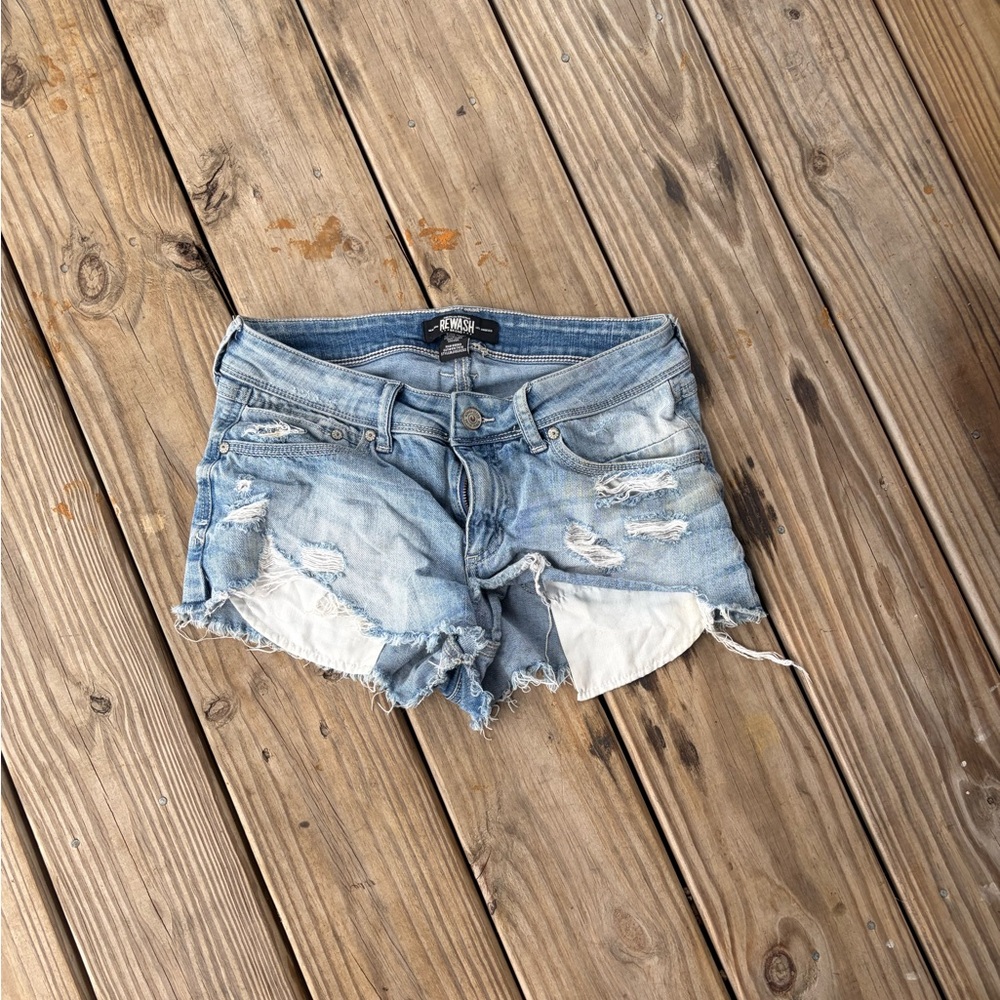 Heavily Distressed Jean Shorts